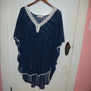 Blue bathing suit cover